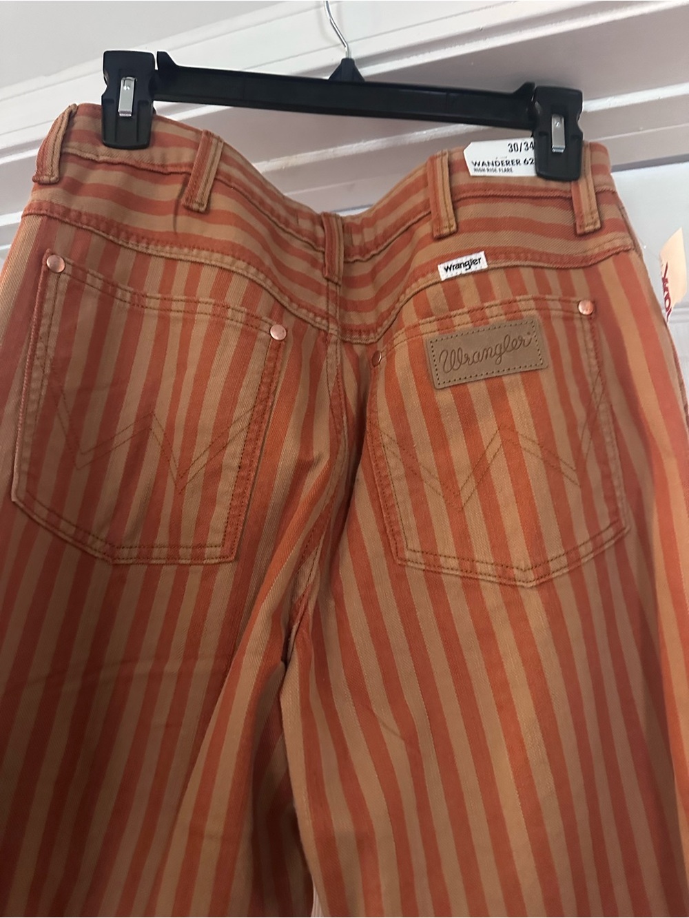 Wrangler Rust and Tan Striped Flare Pants - Picture 3 of 4